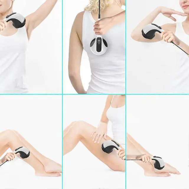 Alt view image 4 of 5 - Ecocleanpath Electric Back Massager Handheld - 4 Heads, 3000 RPM, Full Body Cellulite Massager (Black)