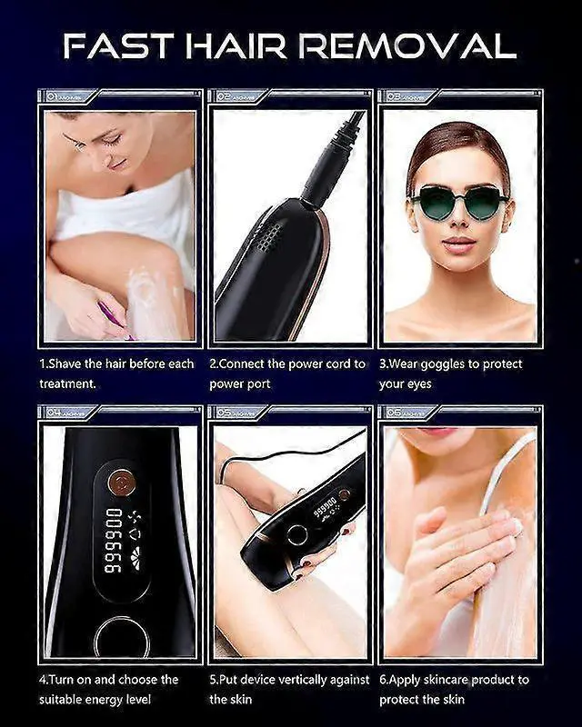 Alt view image 5 of 5 - Ecocleanpath T130726H1 Professional IPL Hair Removal Device - Painless At-Home Laser Epilator for Women & Men