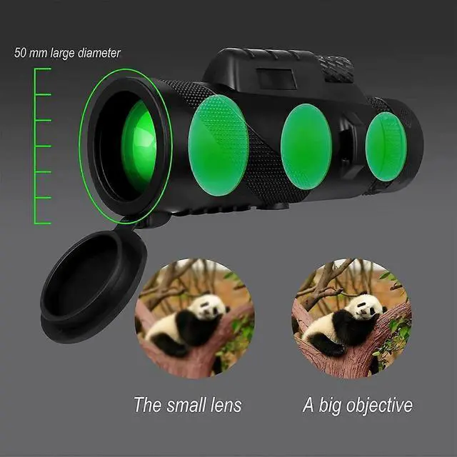 Alt view image 2 of 5 - Ecocleanpath 50x60 HD Monocular Telescope with Smartphone Adapter & Tripod, Night Vision for Hunting, Bird Watching, Stargazing