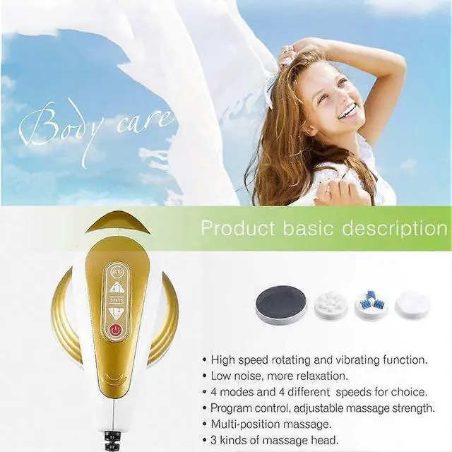 Alt view image 2 of 5 - Ecocleanpath 3-in-1 Handheld Electric Massager: Fat & Cellulite Remover, 6 Modes, Strong Vibration, White