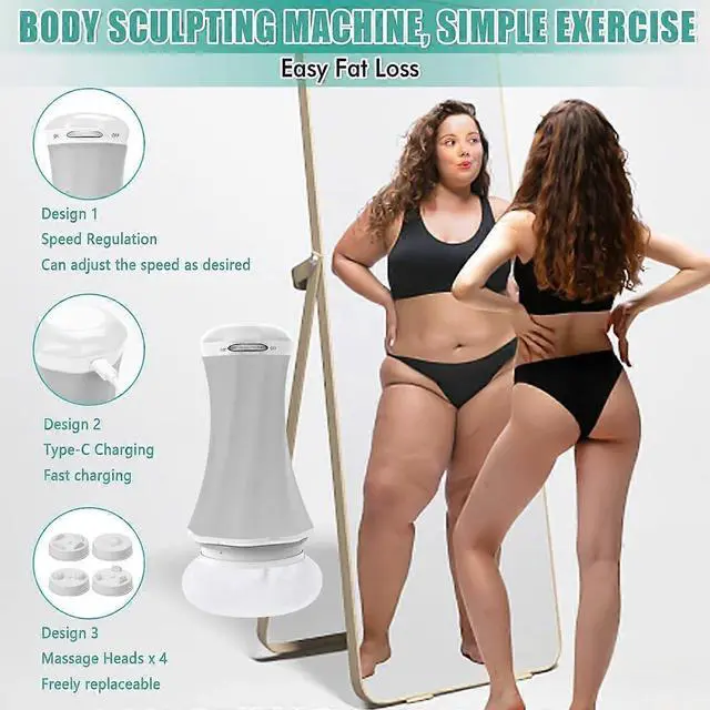 Alt view image 2 of 5 - Ecocleanpath Rechargeable Wireless Cellulite Massager - Grey Body Shaper for Abdomen, Legs, Buttocks with Night Light