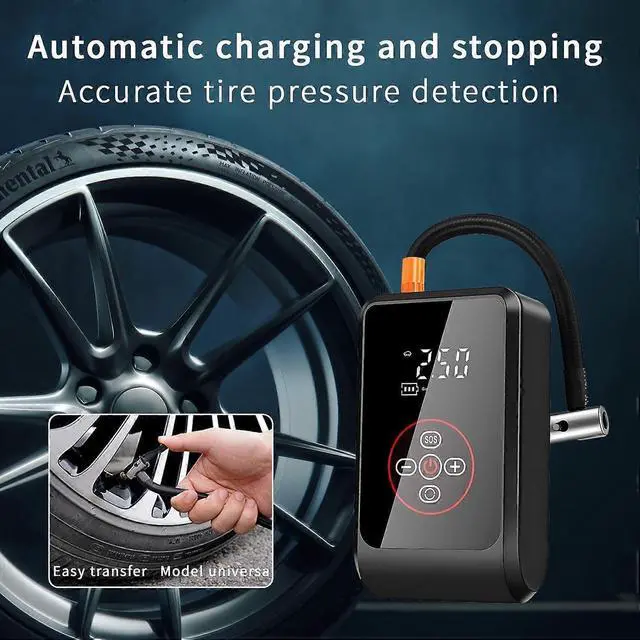 Alt view image 5 of 5 - Ecocleanpath Rechargeable Portable Tire Inflator, 150 PSI Air Compressor for Car, Bike, Ball - Black