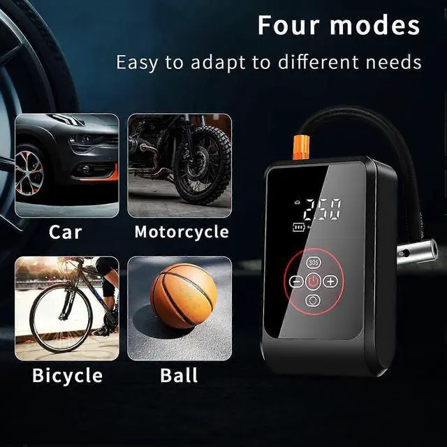 Alt view image 4 of 5 - Ecocleanpath Rechargeable Portable Tire Inflator, 150 PSI Air Compressor for Car, Bike, Ball - Black