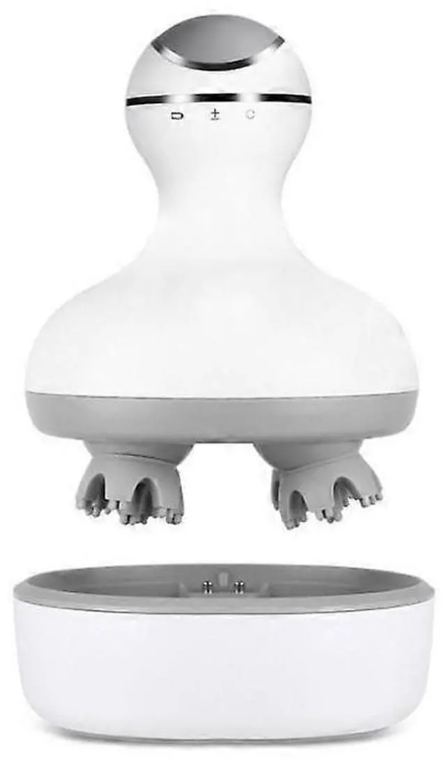 Main image of Ecocleanpath Electric Scalp Massager with 4 Heads, 84 Nodes - Waterproof & Rechargeable for Hair Growth & Relaxation (White)