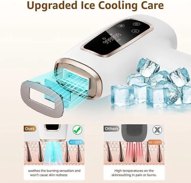 Alt view image 2 of 5 - Ecocleanpath Upgraded IPL Laser Hair Removal Device - Painless At-Home Hair Remover for Face, Body & Bikini Line, White