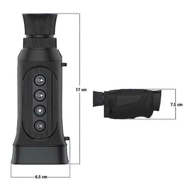 Alt view image 3 of 5 - Ecocleanpath 3W IR Night Vision Monocular, 2.5K HD 48MP for Hunting & Camping, Black with Strap