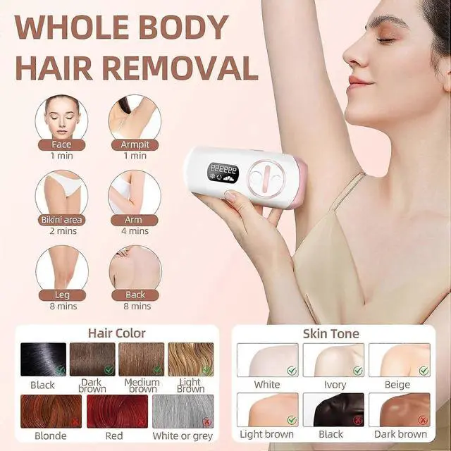 Alt view image 2 of 5 - Ecocleanpath White IPL Laser Hair Removal with Cooling System, 999,999 Flashes for Full Body & Face