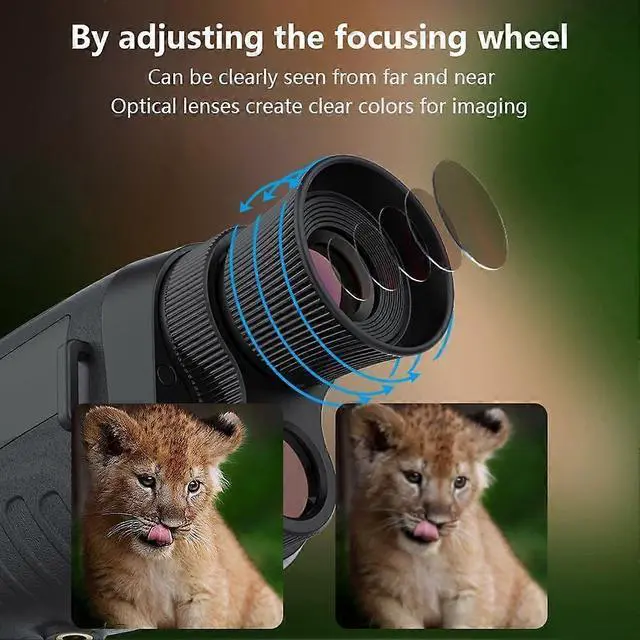 Alt view image 5 of 5 - Ecocleanpath 3W IR Night Vision Monocular, 2.5K HD 48MP for Hunting & Camping, Black with Strap