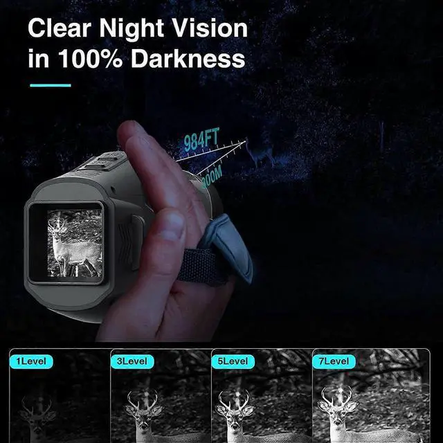 Alt view image 3 of 5 - Ecocleanpath Monocular Night Vision Goggles, 1080P HD 5X Zoom Infrared for Hunting & Outdoor