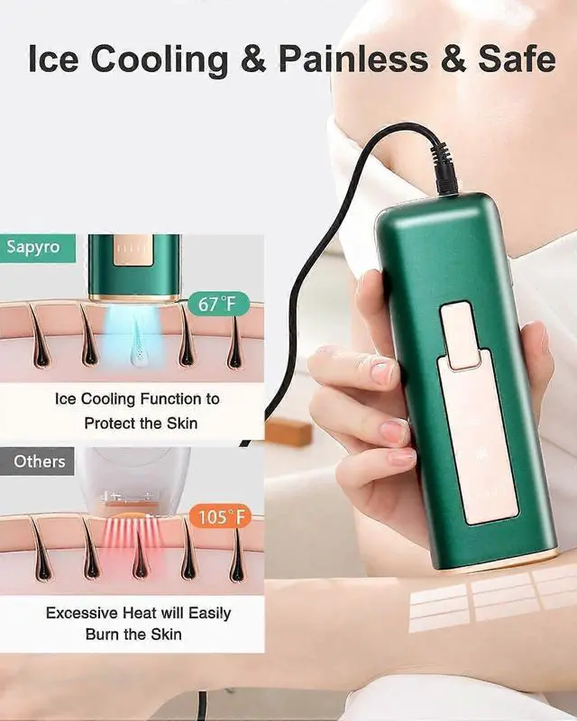Alt view image 4 of 5 - Ecocleanpath IPL Hair Removal Device with Ice-Cooling Tech for Painless At-Home Use, 999,999 Flashes for Women & Men