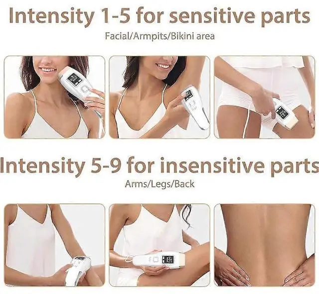 Alt view image 4 of 5 - Ecocleanpath Painless IPL Hair Removal Device with Ice Cooling, 999,999 Flashes for Women - At-Home Permanent Hair Removal (White)