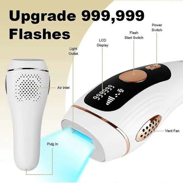 Alt view image 3 of 5 - Ecocleanpath S1 Permanent IPL Hair Removal Device - 999,999 Flashes, Painless Laser for Body & Face, White