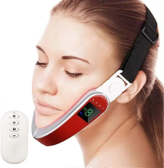 Alt view image 2 of 4 - Ecocleanpath Electric Microcurrent V Face Massager with Hot Compress - Red | 4 Modes, 9 Intensities for Lifting & Slimming