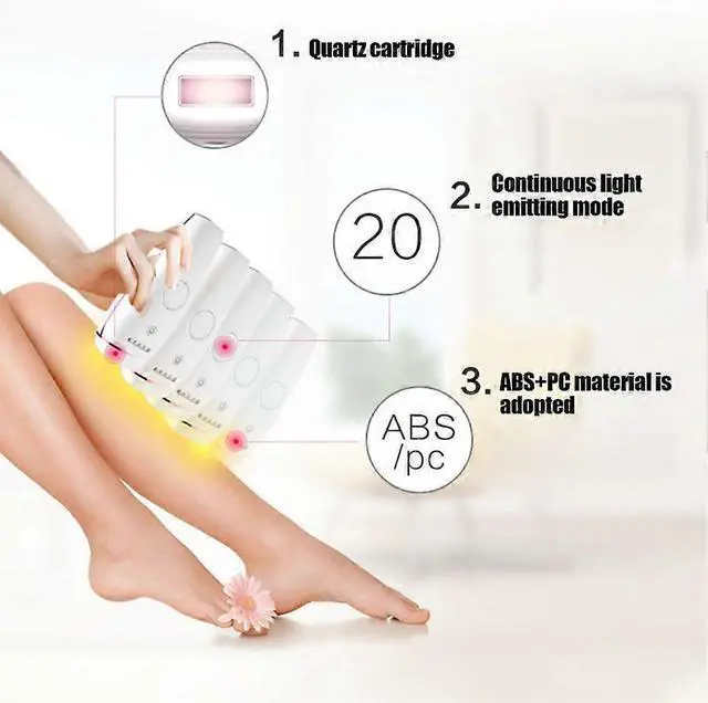 Alt view image 5 of 5 - Ecocleanpath White IPL Hair Removal Machine - 500K Flashes, Painless 5 Gears, Full Body Use 100-240V