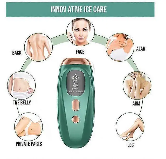 Alt view image 5 of 5 - Ecocleanpath Green IPL Laser Hair Removal Device for Women & Men, Permanent Full Body Use with 2 Modes & 9 Levels