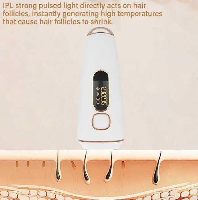 Alt view image 4 of 5 - Ecocleanpath White IPL Hair Removal Device: 999,999 Flashes, 5 Levels, Permanent Facial & Body Hair Remover for Women & Men