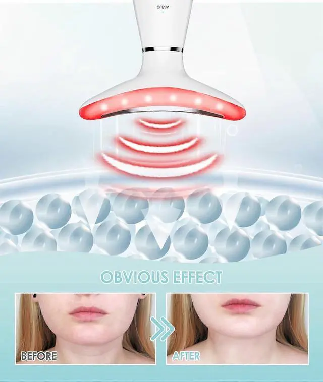 Alt view image 5 of 5 - Ecocleanpath Portable LED Face & Neck Massager, 7-Color Light Therapy for Home Skincare, Easy Use (White)