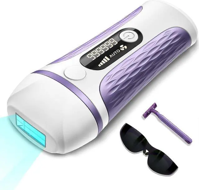 Main image of Ecocleanpath Purple IPL Laser Hair Removal Device, 999,999 Flashes, 5 Levels, Safe & Effective for Women & Men