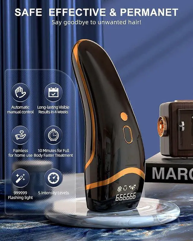 Alt view image 2 of 5 - Ecocleanpath IPL Laser Hair Removal Device for Women & Men, 999,999 Flashes Painless At-Home Treatment for Face Legs Arms Body