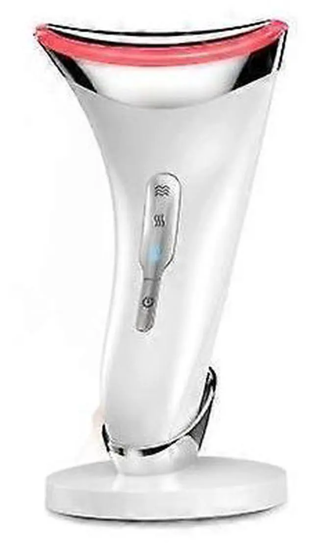 Main image of Ecocleanpath White 45°C Heated Face Massager with Triple LED Therapy & EMS Vibration for Anti-Aging