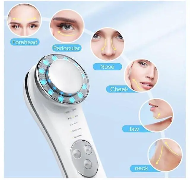 Alt view image 5 of 5 - Ecocleanpath 7-in-1 High Frequency Facial Massager Machine - Anti-Aging & Skin Tightening, White