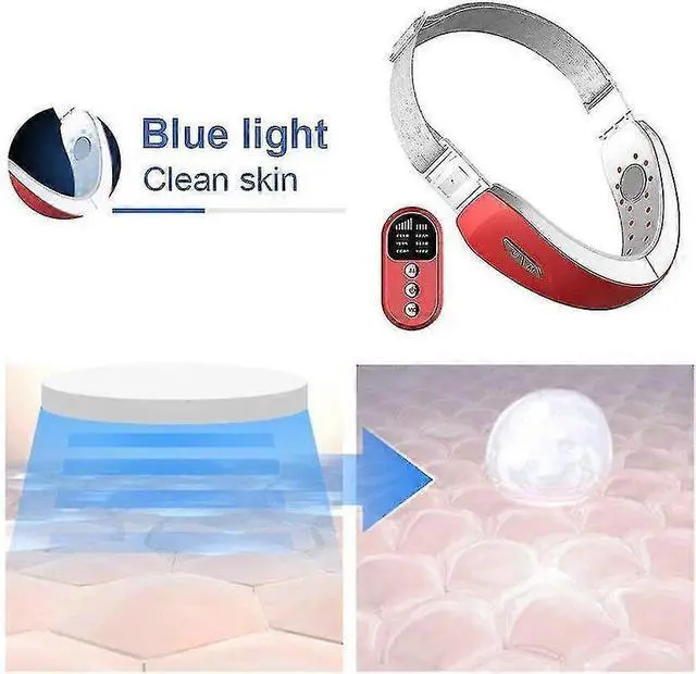 Alt view image 4 of 5 - Ecocleanpath Beauty1108H18 Facial Shaping Massager with Red/Blue Light Therapy & EMS Microcurrent