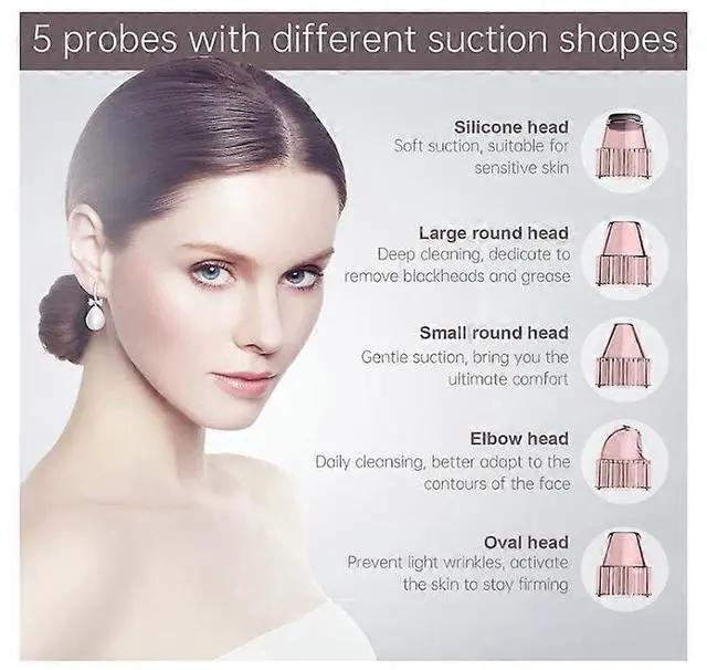 Alt view image 2 of 5 - Ecocleanpath Professional Blackhead Vacuum Remover, 5-Speed Pore Cleaner with Hot Pack & LED Screen, White