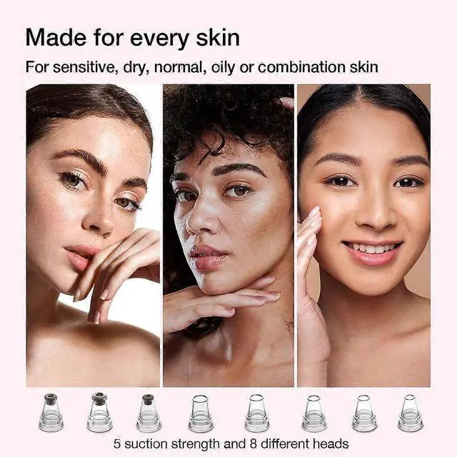 Alt view image 3 of 5 - Ecocleanpath Rechargeable 4-in-1 Pore Cleaner Vacuum: Blackhead Remover with Hot/Cold Compress & Light Therapy (White)