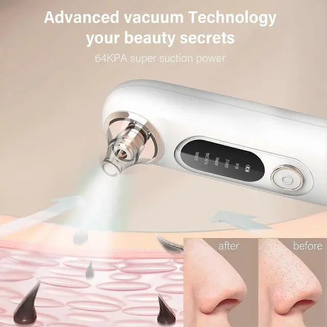 Alt view image 4 of 5 - Ecocleanpath Blue Facial Blackhead Remover Vacuum - 5-Level Suction Pore Cleaner for Deep Cleansing