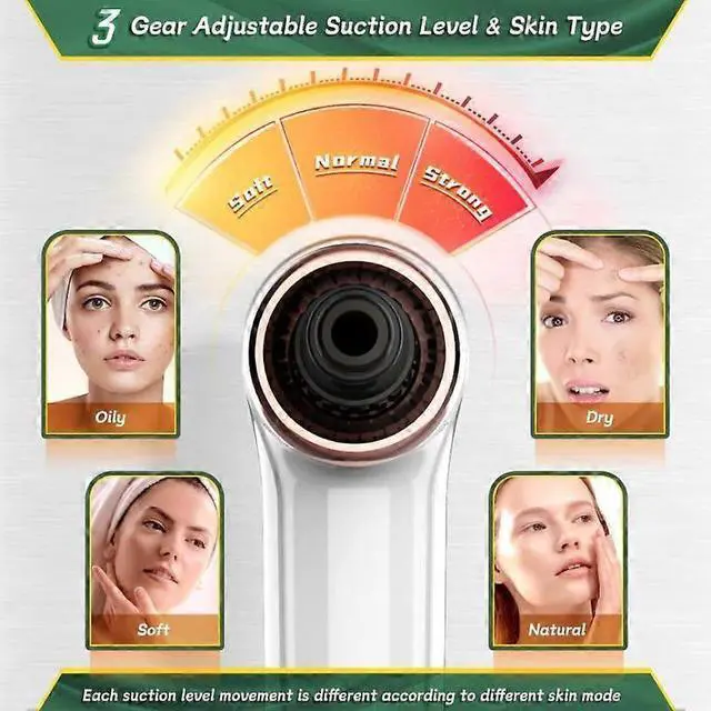 Alt view image 2 of 5 - Ecocleanpath Upgraded Blackhead Remover Pore Vacuum with Hot Compress, 9 Suction & 5 Probes for Acne & Whiteheads