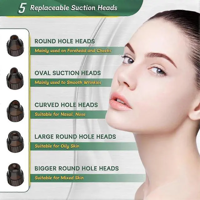 Alt view image 4 of 5 - Ecocleanpath Upgraded Blackhead Remover Pore Vacuum with Hot Compress, 9 Suction & 5 Probes for Acne & Whiteheads