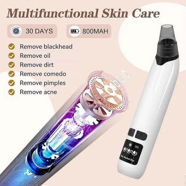 Alt view image 4 of 5 - Ecocleanpath Electric Blackhead Remover Vacuum with Heating & 4 Suction Modes, USB Rechargeable Facial Pore Cleaner Tool