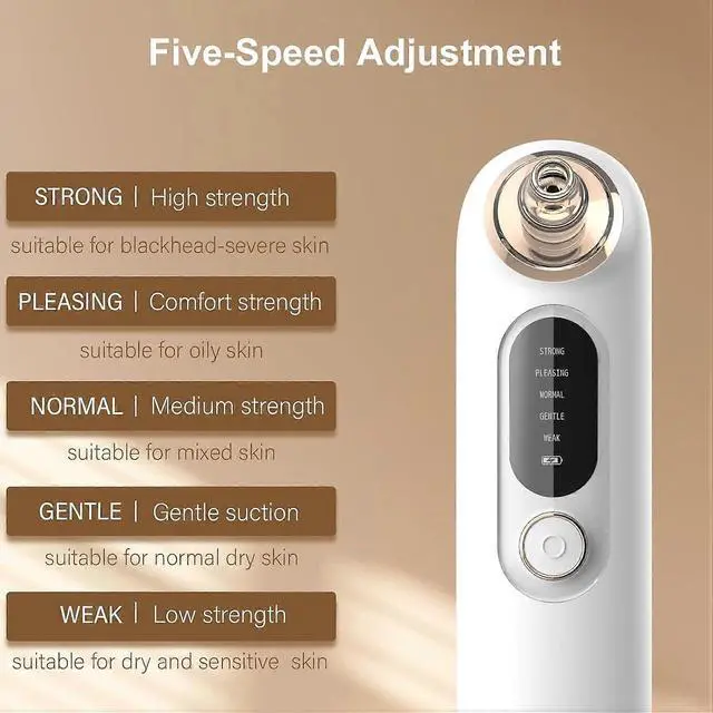 Alt view image 2 of 5 - Ecocleanpath Blackhead Remover Vacuum Kit, 5-Level Suction Pore Cleaner with 4 Heads for Deep Facial Cleansing