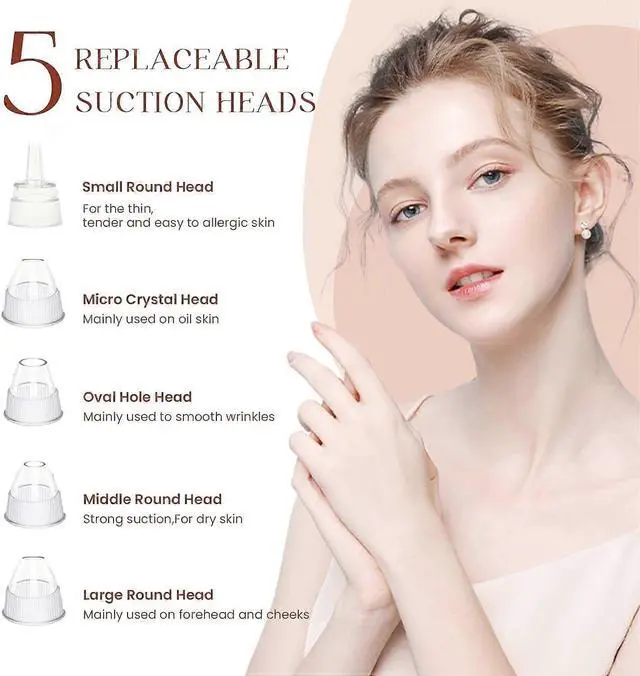 Alt view image 5 of 5 - Ecocleanpath 2024 USB Rechargeable Blackhead Remover Vacuum: 5 Suction Levels, 5 Probes, Deep Pore Cleaner for Acne & Blackheads