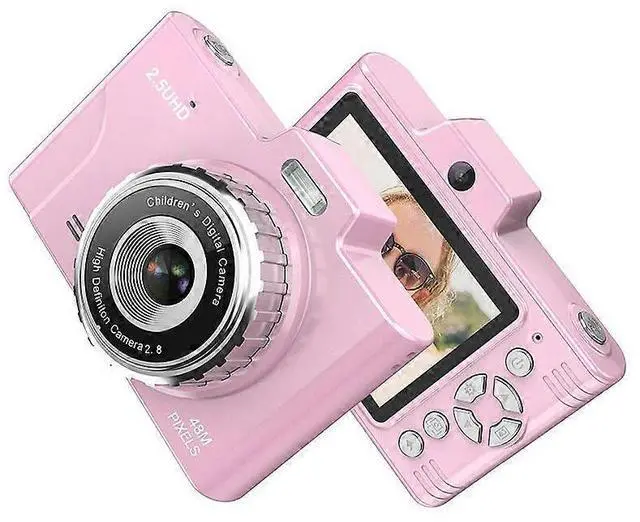 Main image of Ecocleanpath Pink Digital Camera 48MP 1080P, 8x Zoom, 32GB, 2.8" Screen - Ideal for Teens & Beginners