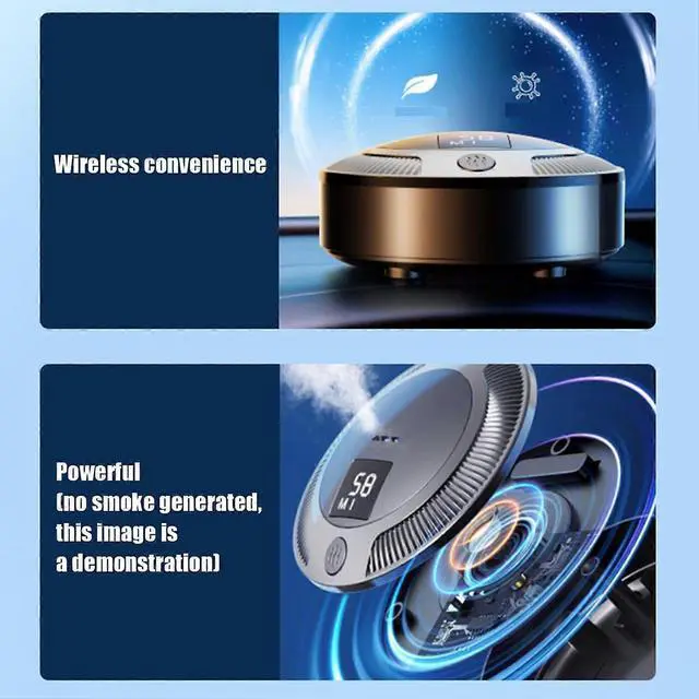 Alt view image 5 of 5 - Ecocleanpath Rechargeable Mini Air Purifier with Ozone System, 3-Speed, Portable for Car, Bedroom, Fridge & Shoes