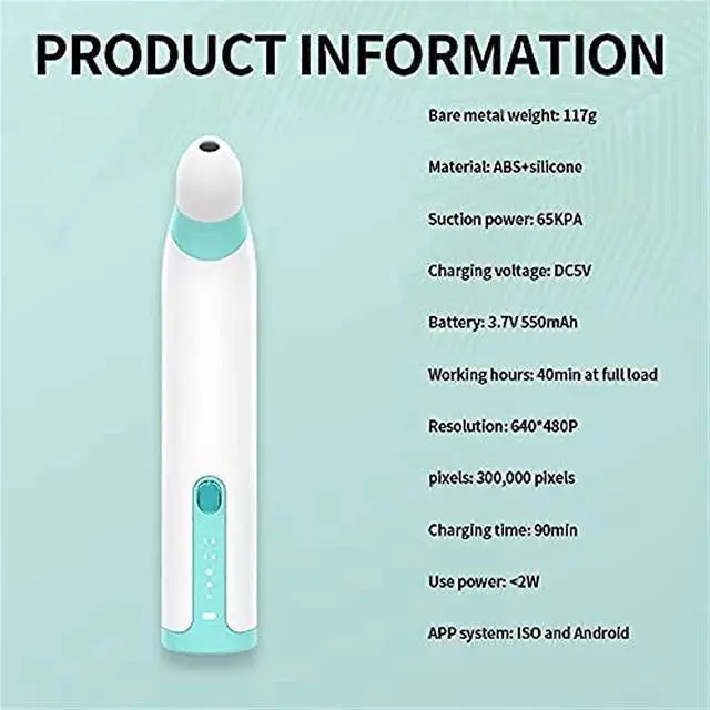 Alt view image 2 of 5 - Ecocleanpath Electric Blackhead Remover Vacuum with Camera, 3 Modes & 3 Silcone Tips for Acne & Pore Cleaning