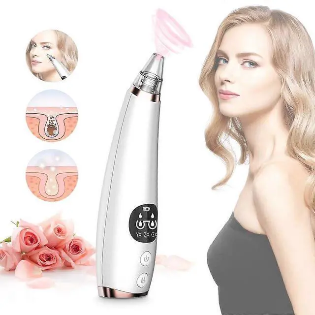 Alt view image 2 of 5 - Ecocleanpath Upgraded Pore Vacuum Cleaner: Strong Suction Blackhead Remover, 6 Tips, USB Rechargeable, White