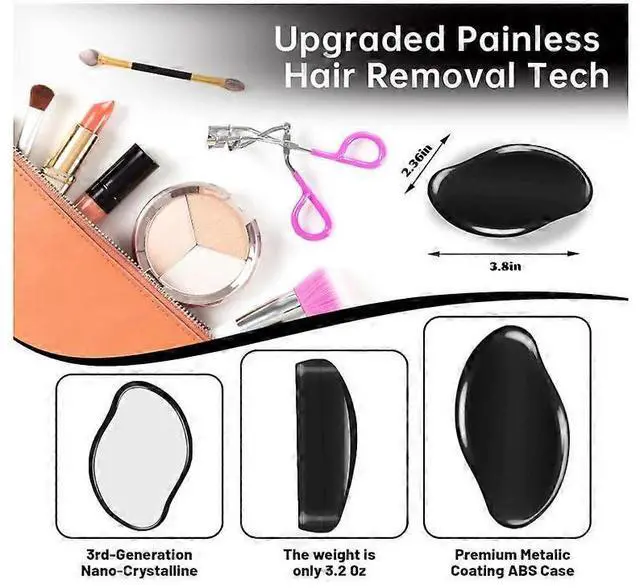 Alt view image 5 of 5 - Ecocleanpath Crystal Hair Eraser Epilator - Painless & Reusable for Arms & Legs, Sensitive Skin Safe