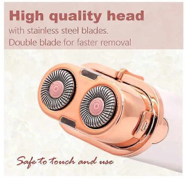 Alt view image 3 of 5 - Ecocleanpath Flawless Painless Facial Hair Remover for Women - 18K Gold, LED Light, Portable