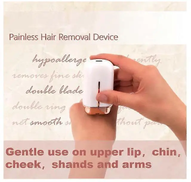 Alt view image 4 of 5 - Ecocleanpath Flawless Painless Facial Hair Remover for Women - 18K Gold, LED Light, Portable