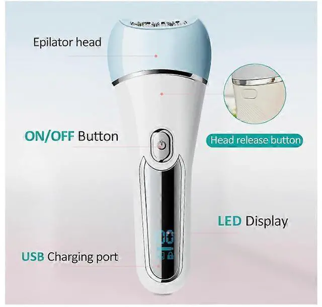 Alt view image 2 of 4 - Ecocleanpath 2023 Rechargeable Electric Epilator & Groomer Set - 5-in-1 Hair Removal for Face & Body with IPX7 Waterproof