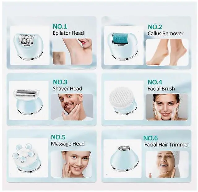 Alt view image 4 of 4 - Ecocleanpath 2023 Rechargeable Electric Epilator & Groomer Set - 5-in-1 Hair Removal for Face & Body with IPX7 Waterproof