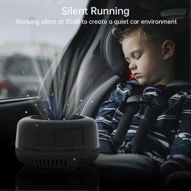 Alt view image 5 of 5 - Ecocleanpath Small Car & Desktop Air Purifier with H13 HEPA Filter & Ionizer, USB Powered for Bedroom, Office