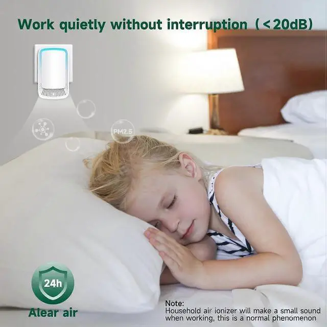 Alt view image 2 of 5 - Ecocleanpath Mini Plug-in Air Purifier with Negative Ion Technology for Bedroom, Home & Toilet - Odor & Smoke Eliminator