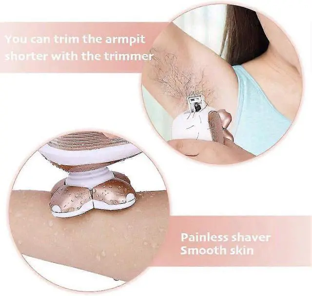 Alt view image 2 of 5 - Ecocleanpath Beauty0824H38 Waterproof Painless Epilator - 5 Gold Heads, LED Light, Rechargeable