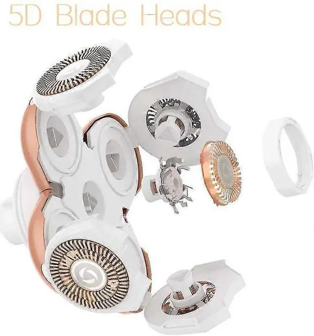 Alt view image 3 of 5 - Ecocleanpath Beauty0824H38 Waterproof Painless Epilator - 5 Gold Heads, LED Light, Rechargeable