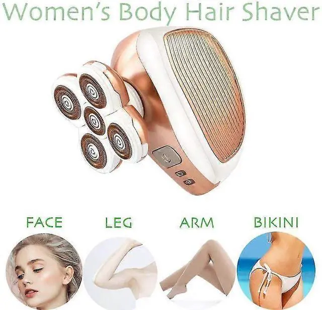 Alt view image 4 of 5 - Ecocleanpath Beauty0824H38 Waterproof Painless Epilator - 5 Gold Heads, LED Light, Rechargeable