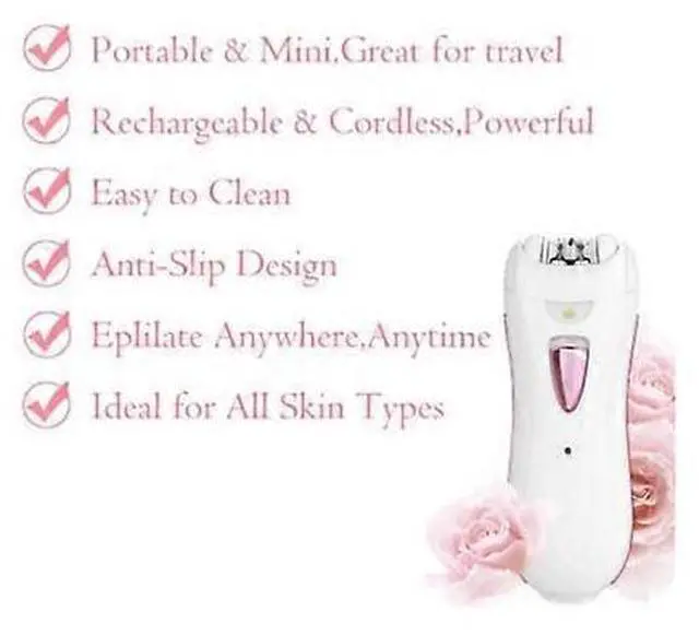 Main image of Ecocleanpath TMY0408 Rechargeable Cordless Epilator for Women - Mini Portable Hair Removal with LED Light
