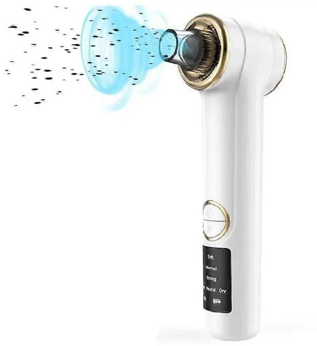 Main image of Ecocleanpath White Facial Pore Vacuum Cleaner with Heat - 5 Heads, 3 Suction Modes, LCD Display, USB Rechargeable